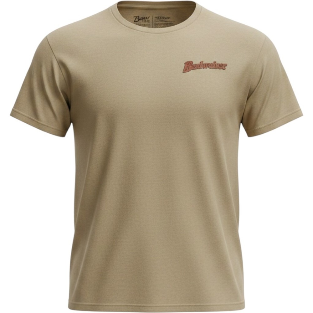 Brew City Budweiser Vintage Truck Graphic T-Shirt Tan Mens Medium